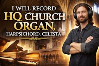 record HQ church or rock organ, harpsichord, celesta