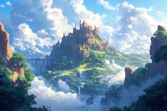 do a fantasy environment, landscape design