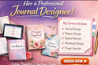 design printable and editable journals, planners and workbooks in canva