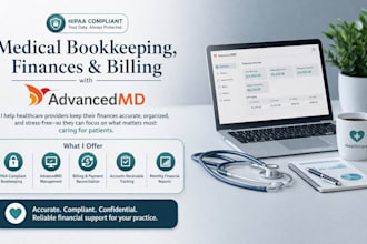 handle hipaa compliant medical bookkeeping, finances, billing systems advancedmd