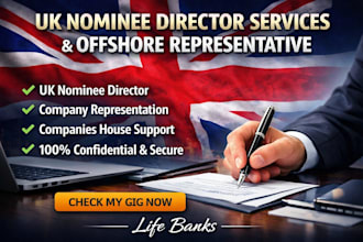 provide UK nominee director service for UK company and offshore representative