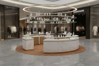 design 3d retail display stands posm kiosks gondola system and product display