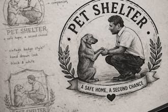 make handdrawn custom retro vintage logo for any concept