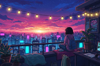 draw aesthetic lofi character lofi illustration lofi girl for your cozy lofi art