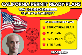 california permit drawing, permit ready plan, deck permit, structural plan,mep
