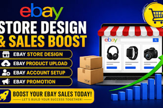 design ebay store product upload account setup ebay promotion ebay sales boost