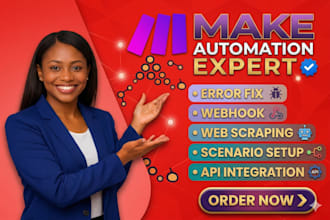 make com automation, make com scenario, fix make com, setup make com made com