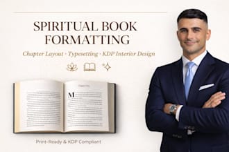 do spiritual book formatting chapter layout typesetting and KDP interior design