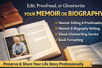 memoir editing biography book formatting ebook ghostwriter autobiography book