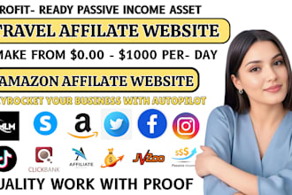 build autopilot travel affiliate marketing website for  passive, active income