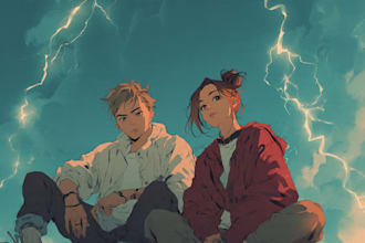 draw manhwa, anime, and webtoon style illustration for you