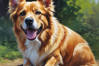 do a custom pet portrait, dog portrait, cat portrait