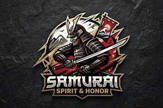 design a powerful and artistic samurai logo