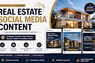 create real estate content, facebook or instagram content for social media ads