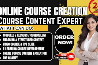 create engaging online course content, modules, and lessons for your program