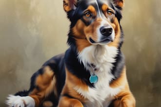 awesome custom pet portrait, dog portrait, cat portrait