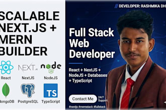 be your expert nextjs developer and mern stack web application