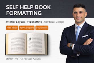 design self help book interior, layout KDP book formatting, typesetting