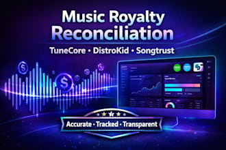 reconcile tunecore distrokid songtrust royalties in quickbooks xero
