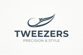 design a sleek and professional tweezers logo for your brand