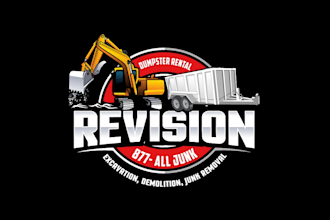 create graceful fantastic dumpster and excavator logo design