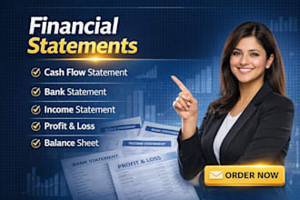 prepare financial statement, cash flow statement, profit and loss, balance sheet