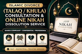 provide online islamic divorce consultation and documentation