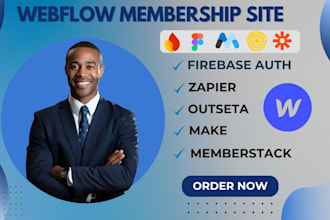 build webflow membership site with firebase auth outseta multistep form tidycal