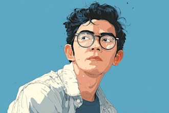 be cartoon vector portrait from your photo