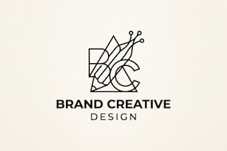 design a sleek and modern line art logo for your brand