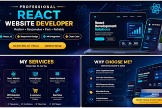 build responsive react website or web app with modern UI