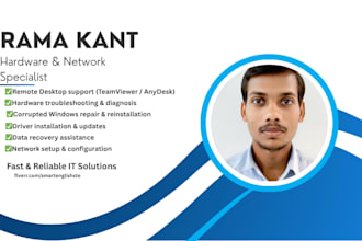 provide remote desktop support to fix your windows, network