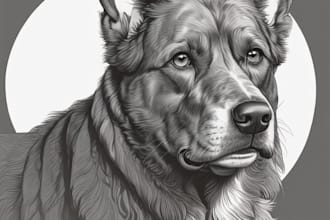 draw custom pet portrait in line art vector illustration