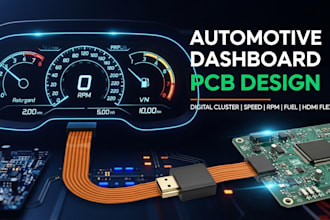 design custom automotive dashboard pcb with digital cluster and hdmi flex design