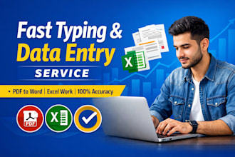 do fast typing, bulk data entry, PDF to word conversion work