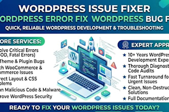 fix wordpress issues, fix wordpress error, wordpress bug fix, fix critica