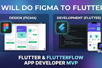 do figma to flutter app development and flutterflow app developer mvp