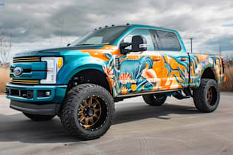 create car wrap, pickup truck, food van wrap