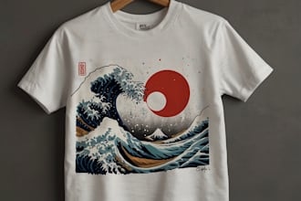make a japanese streetwear style for t shirt