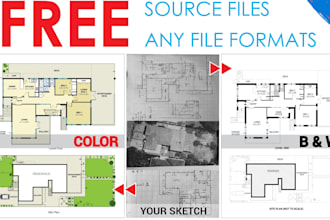 redraw PDF, sketch, or image drawing to autocad dwg