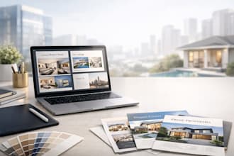 design real estate presentation, listing brochure, digital pdf document
