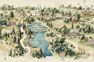 do custom watercolor wedding map