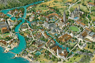 illustrate a map of your city, town or tourist destination