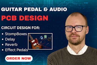 design printed circuit board pcb for audio devices and guitar pedal effect