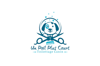 design aesthetics dog grooming logo for you