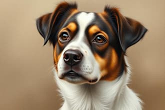 do a custom pet portrait, dog portrait, cat portrait