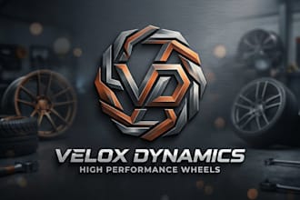 design a strong and modern wheel brand logo