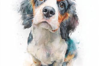 draw watercolor pet portrait