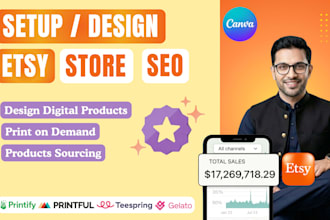 setup etsy shop design etsy digital products print on demand store with etsy seo