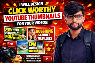 design click worthy youtube thumbnails for your videos